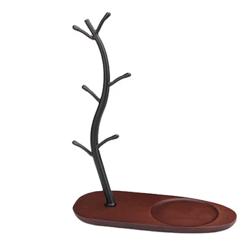 Black Upside-down Display Storage Rack Set Wooden Creative Wine Glass Storage Tray Home Kitchen Storage Rack