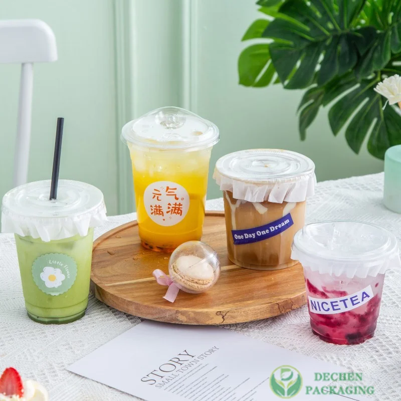 Pet Bubble Tea Cups Logo Pp Boba Cups Plastic Disposable 24 Oz