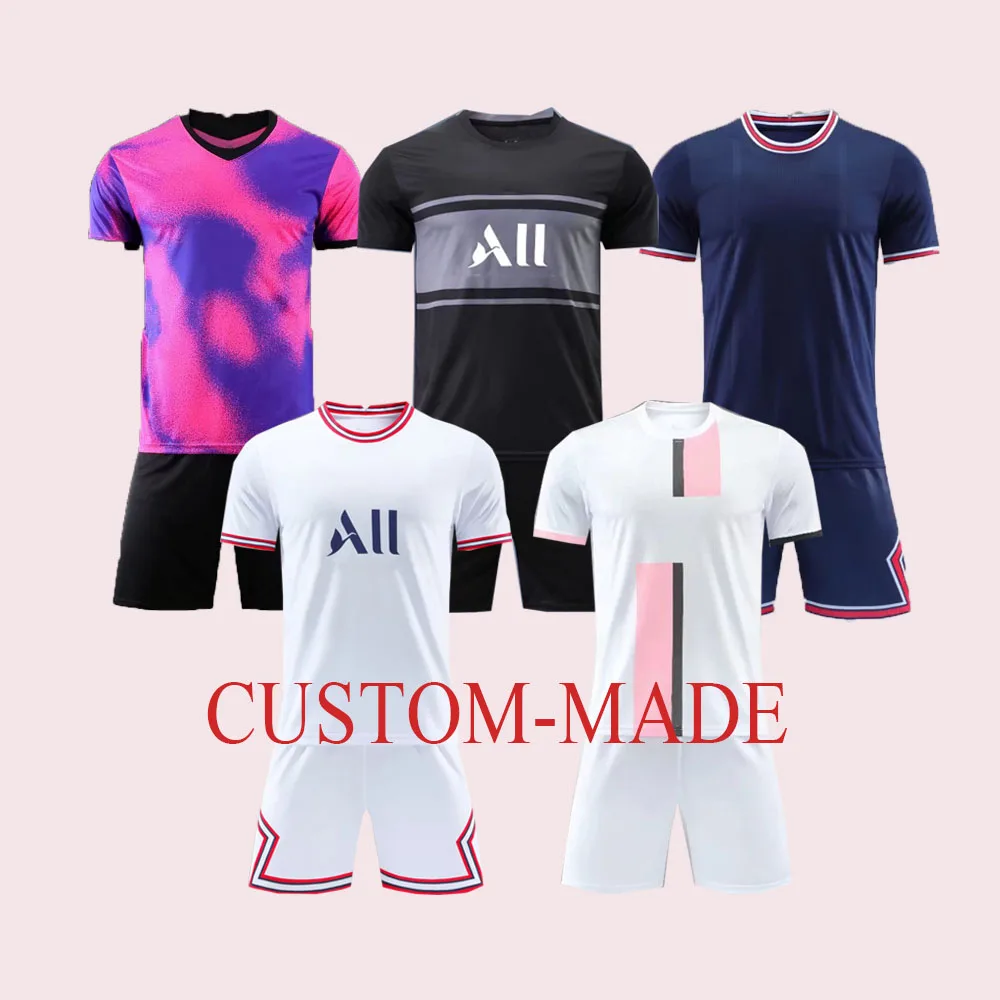 Navy Blue Pink Mix Color Custom Your Team Soccer Player Uniform Design Club  Football Jersey Uniforms - Soccer Sets - AliExpress