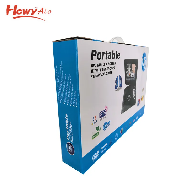 Cheap Large Screen USB 10 Inch 12 Inch 13 Inch 14 Inch 15 Inch Portable DVD Player With TV