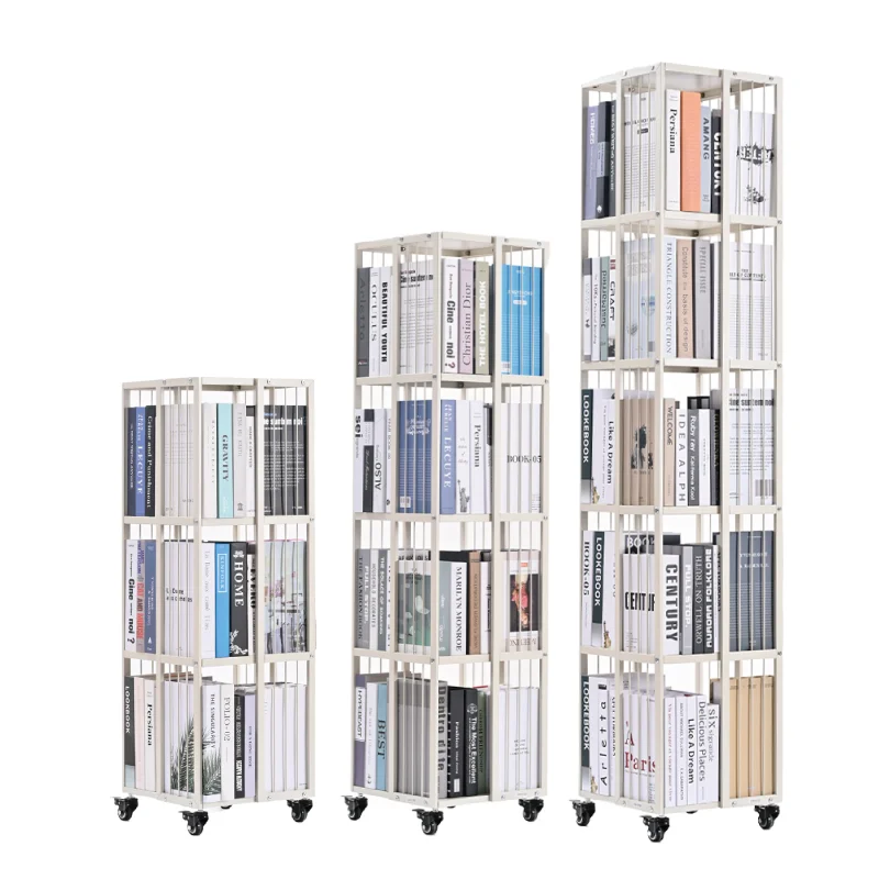 Excellent Quality Modern Design Style Rotating Bookshelf 360-Degree Metal Bookcase