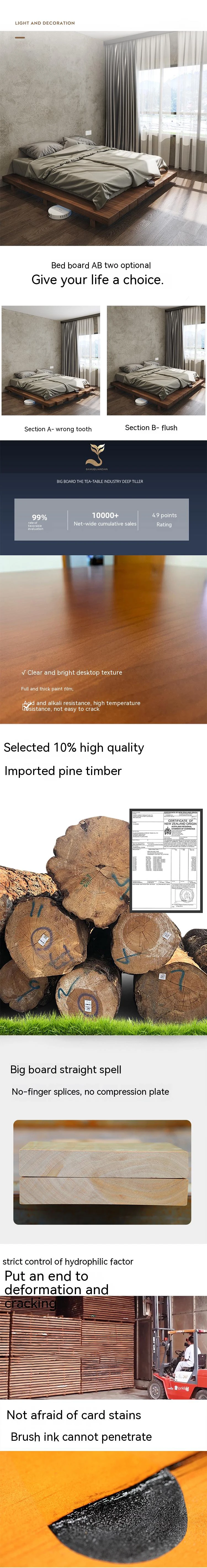 Japanesestyle Tatami Bed Modern Minimalist Wabisabi Platform Double Bed For Bedroom Furniture