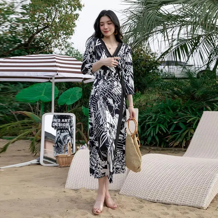 Bikini D'été Pour Femmes Cover Up Sarong Beach Dress Maillots De Bain  Kaftan R
