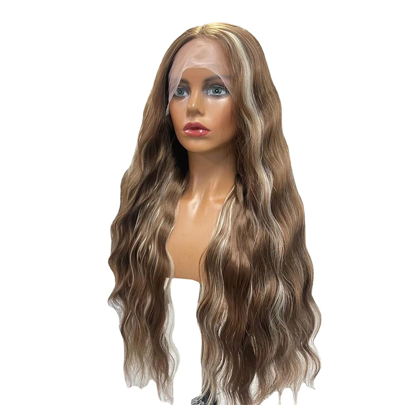 Factory 26 Inch Loose Deep Wave Wig HD Transparent Lace Frontal  Wig Mid Part Blonde Brown Lace Front Wig