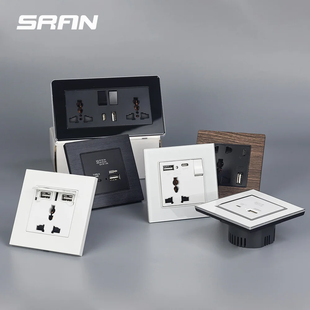 Universal USB+type-C Switch Sockets and Switches Electrical PC White ...