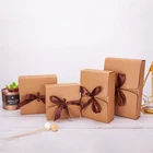 Custom Size Accepted Custom Logo Gift Box Kraft Paper Box Bowknot Small Gift Holiday Birthday Scarf Packaging Box Free Sample