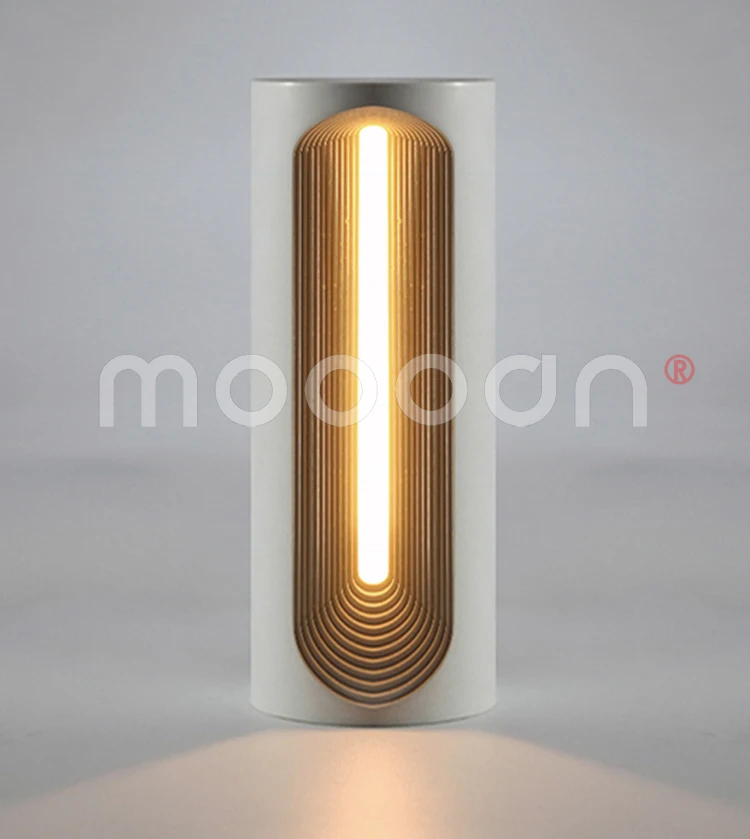 Modern cylinder shade led industrial cement night light concrete table lamp for bedroom