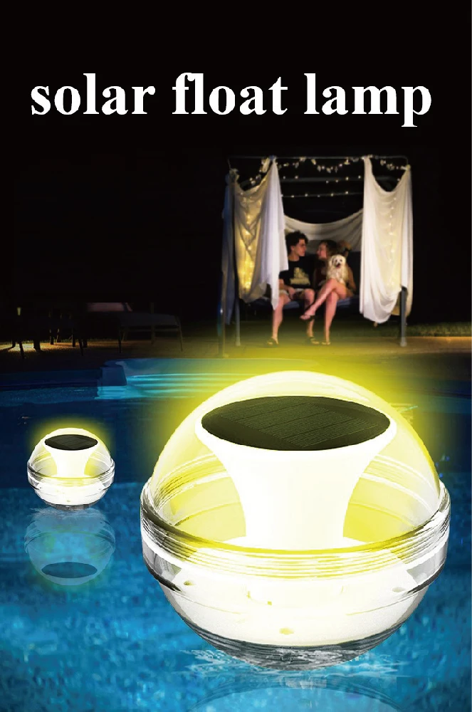 IP68 waterproof solar rechargeable mini led rgb swimming floating wireless pool ball lights water drift landscape pond light details