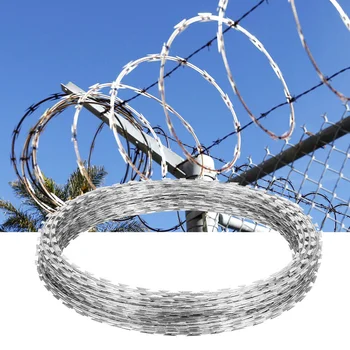 Blade thorn rope, anti-theft anti climbing PVC blade thorn rope, rust proof and durable, stainless steel thorn wire roller cage