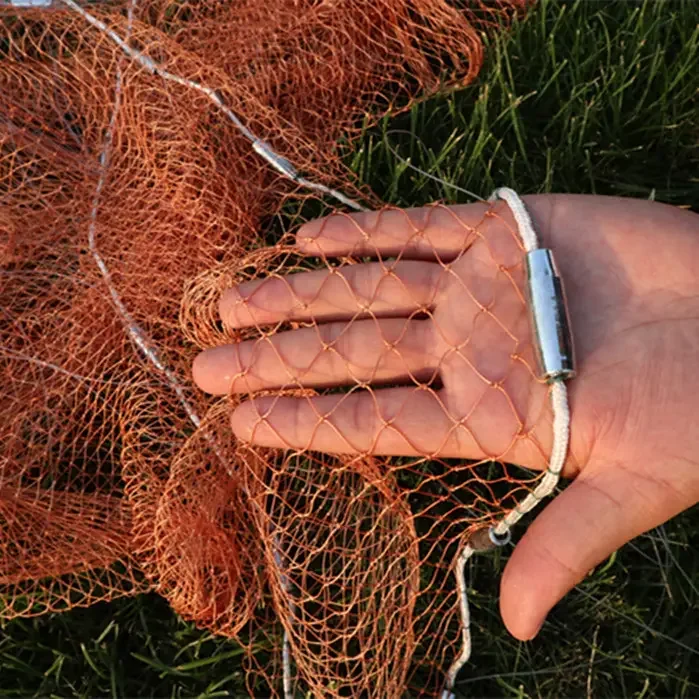 American Style 3 Feet 6 Feet Aluminum Ring Easy Cast Fishing Net Pull Rope  Fishing Net Tire Using Line Made in China