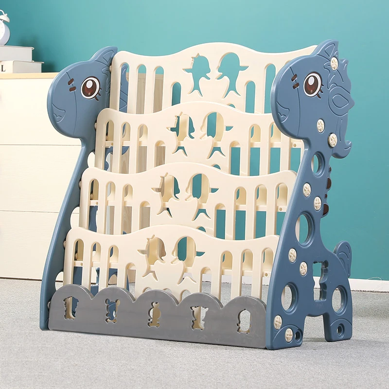 Пластиковая комнатная детская книжная полка и игрушечный шкаф для