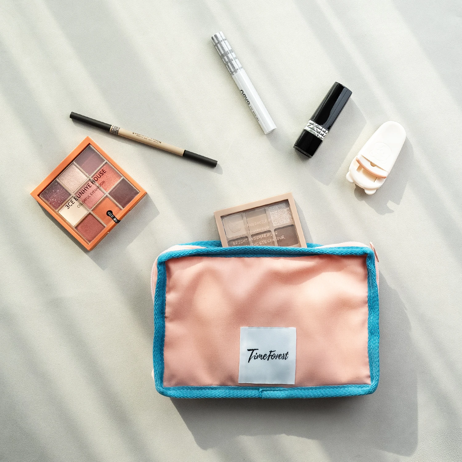 Custom Logo Label Recycled Eco-Friendly Organic Cotton Canvas Makeup Cosmetic Bag Durable Portable Large Pencil Case Soft Blank
