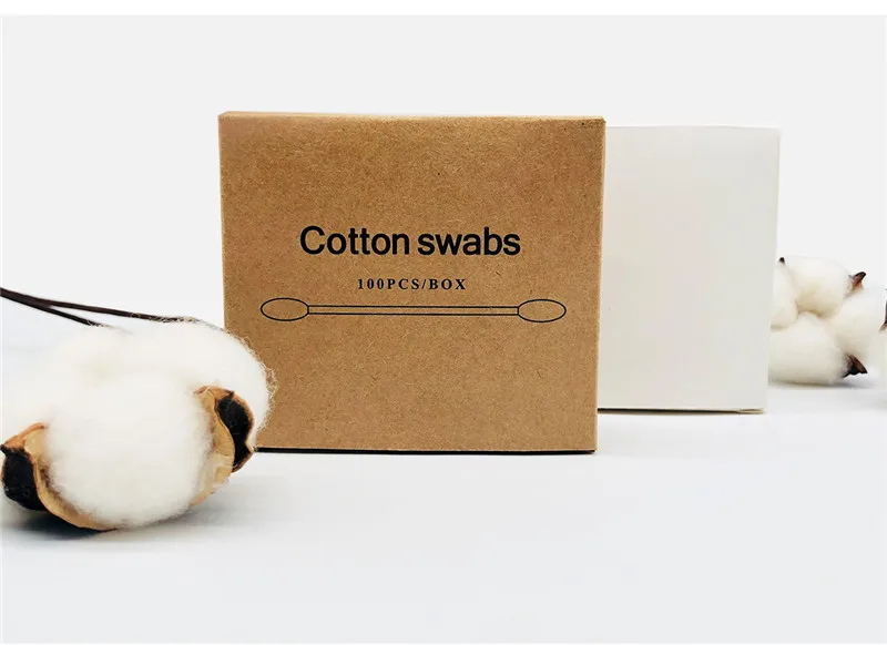 Хорошее качество OEM бумажная коробка бамбуковые палочки хлопковые экологически чистые 100 шт. ватные косметика чистящие 5000