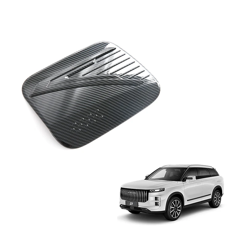 Tampa do Tanque de Gasolina para Carro para Chery Jaecoo J7 Acessórios Tampa do Tanque de Combustível em ABS com Estilo Fibra de Carbono Acessório Externo