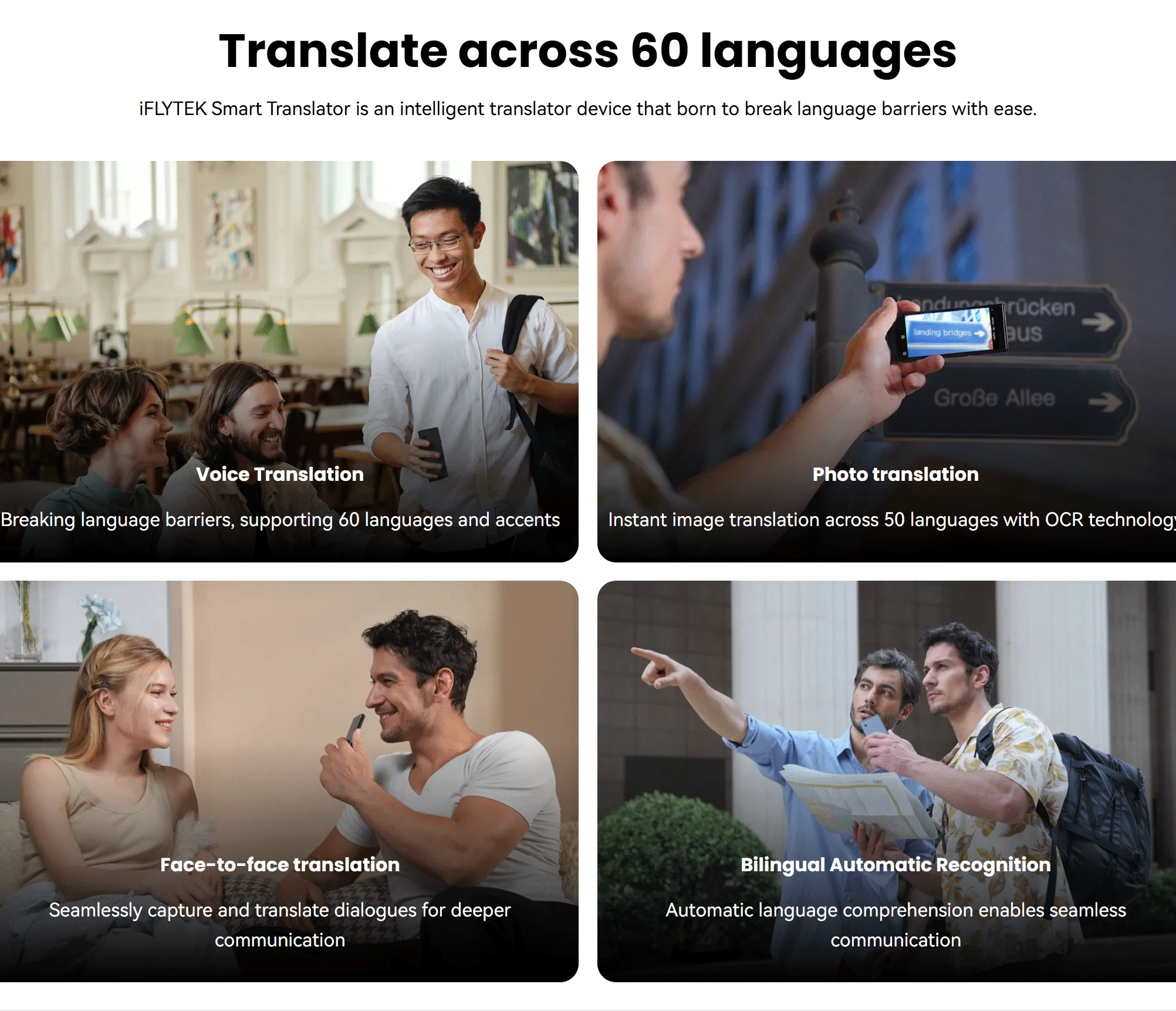 Iflytech Translator IFLYTEK AIT2221T 4.0 Multilingual Offline Voice Translator Camera ...