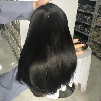 Top Quality Real Hair Extensions Toppers Cuticle Aligned Silk Base Toupee Soft Hair Wigs 6x7 Silk Base Human Hair Topper