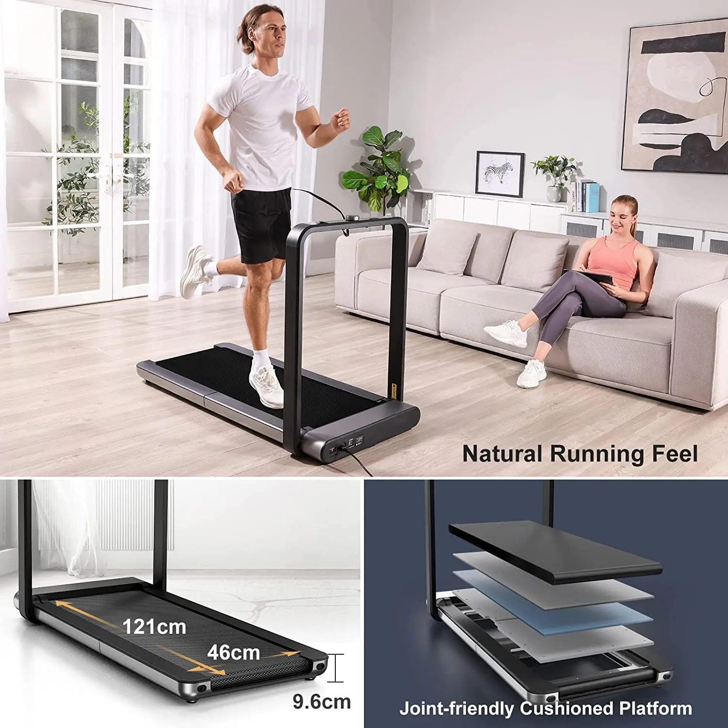 トレッドミル  WALKING エクササイズ 黒 キングスミス WalkingPad X21 蛇腹型トレッドミル スマートランニング