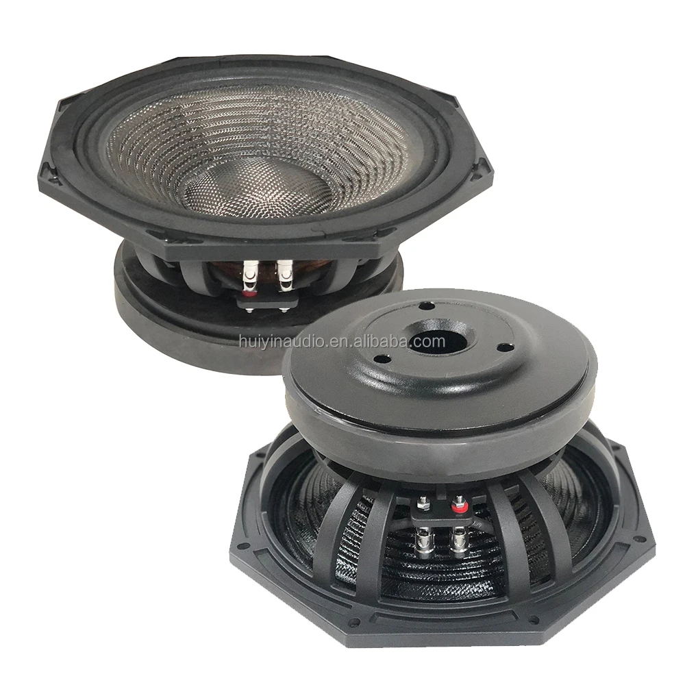 altavoces de graves profesionales Octagon de 10 pulgadas, modelo 1075-043, 350 W RMS, con cono de fibra de carbono y bobina móvil de 3 pulgadas, para iluminación profesional de vídeo