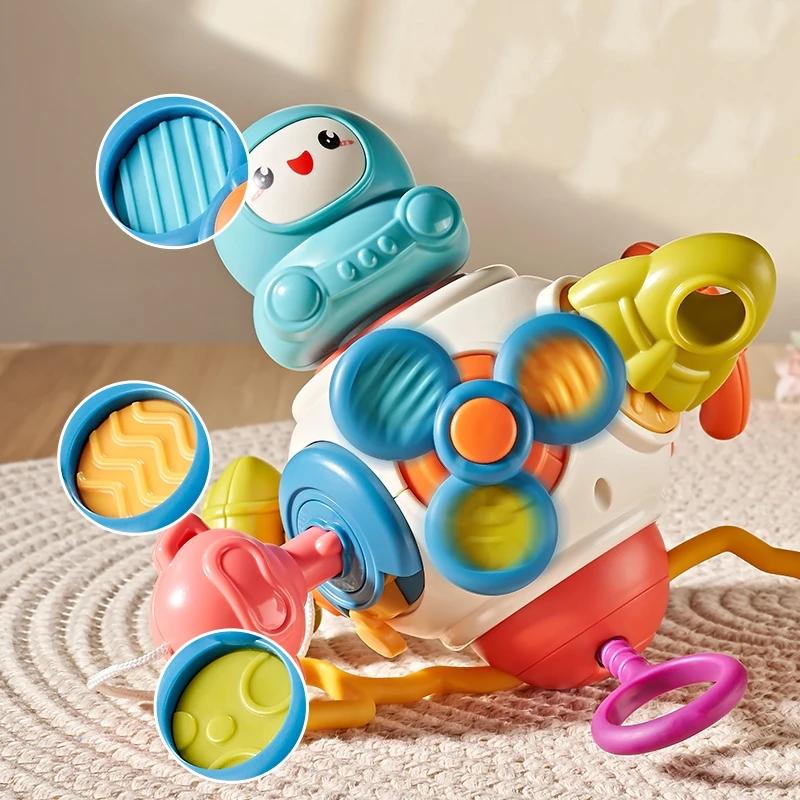 KS 8 in 1 Baby Montessori Learning Activity Busy Cube Hand Grip Ball Infant Space Busy Ball Toy