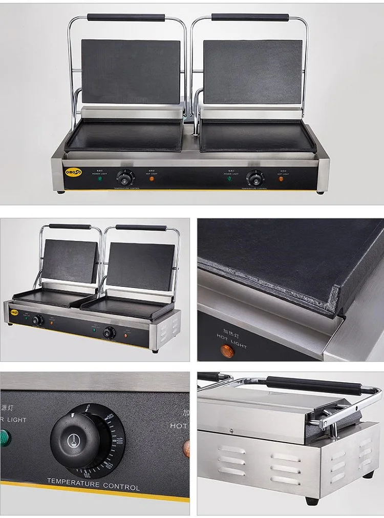 Hot Sale Direct Contact /sandwich Grill Beef Machine Pizza Cast Iron ...