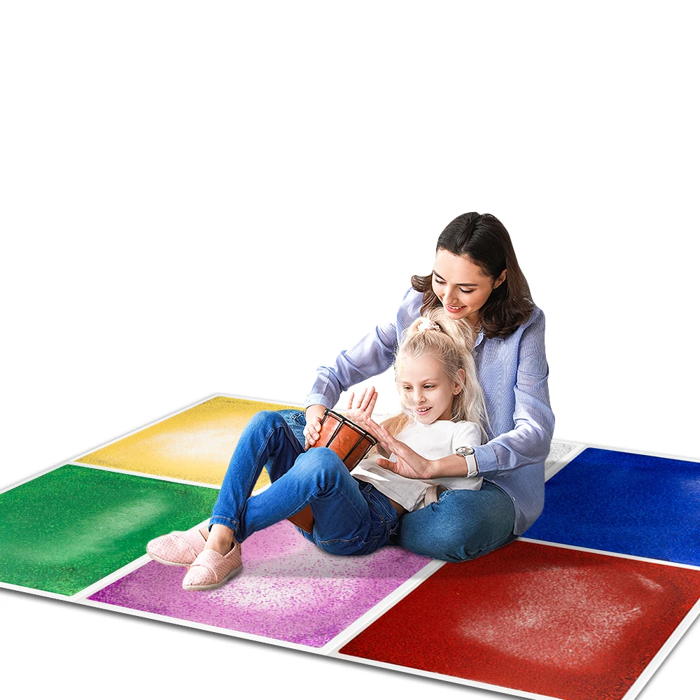 New customized squeeze toys sensory interactive toys for children with autism Gilded sensory liquid floor tiles