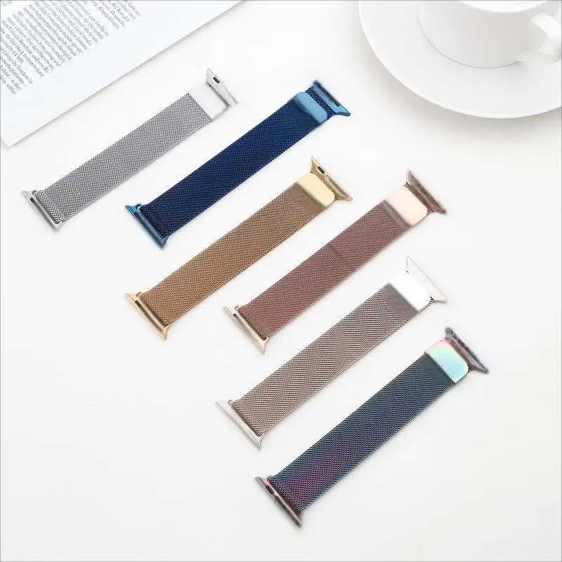 product factory direct compatible for apple watch series ultra magnetic band stainless steel for apple watch series milanese band-3