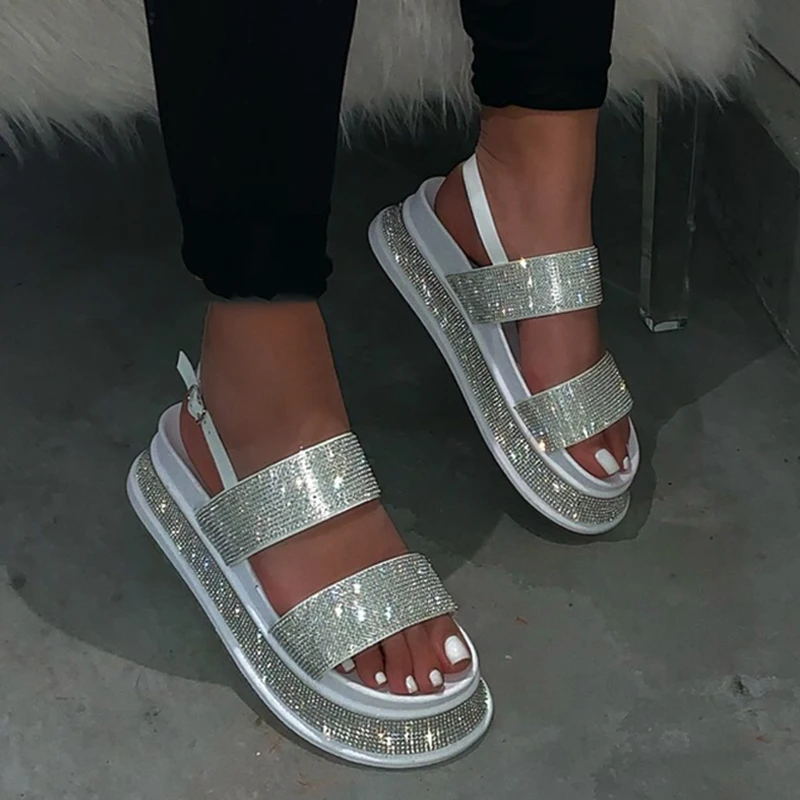 Bisbee Luxurious Rhinestone Platform Sandals | SHEIN USA