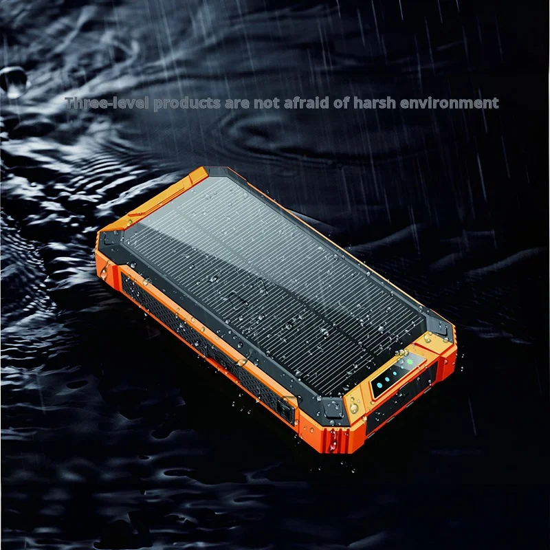 Solar Charging Treasure 20000mAh Wireless Fast Charging Power Bank Outdoor Portable Line Mobile Phone Mobile Power