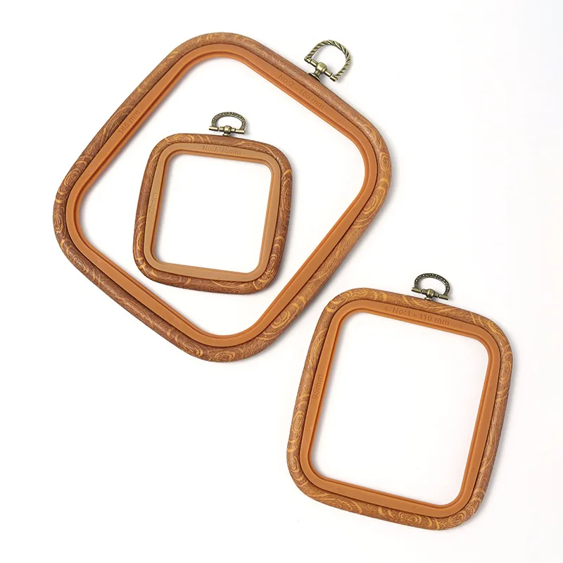 Plastic Retro Color Square Frame Embroidery Hoop Ring DIY Needlecraft Cross Stitch Machine Loop Hand Household Sewing Tools