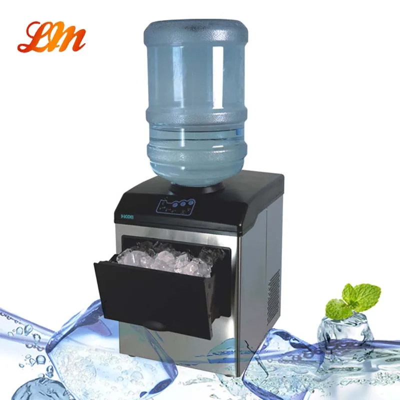 Electric Portable Ice Cube Maker with Water Dispenser Filling Water by Bottle Only for Household or Hotel Use Made of Plastic