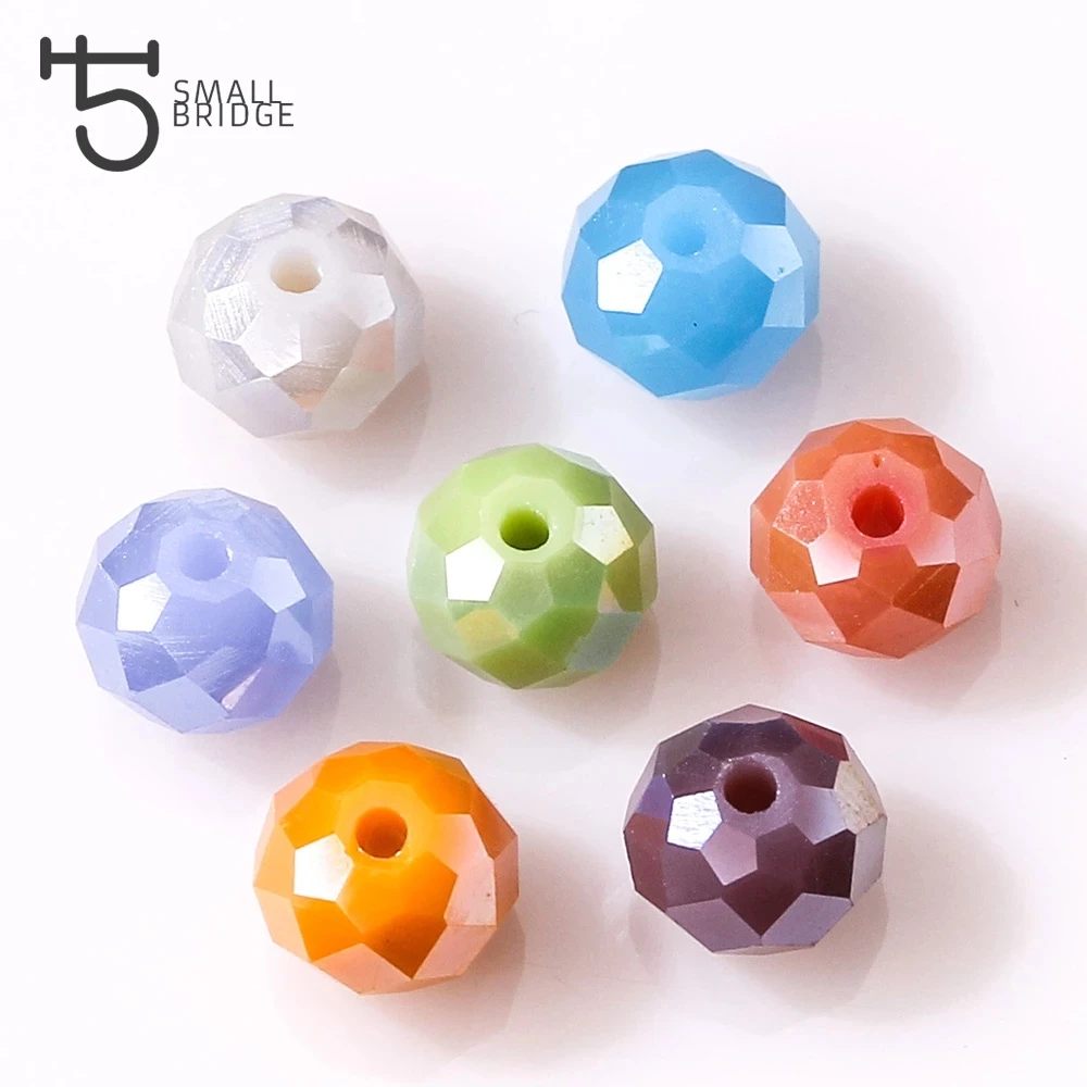 Factory Price 8MM Colorful Round Glass Crystal Rondelle Beads Wholesale