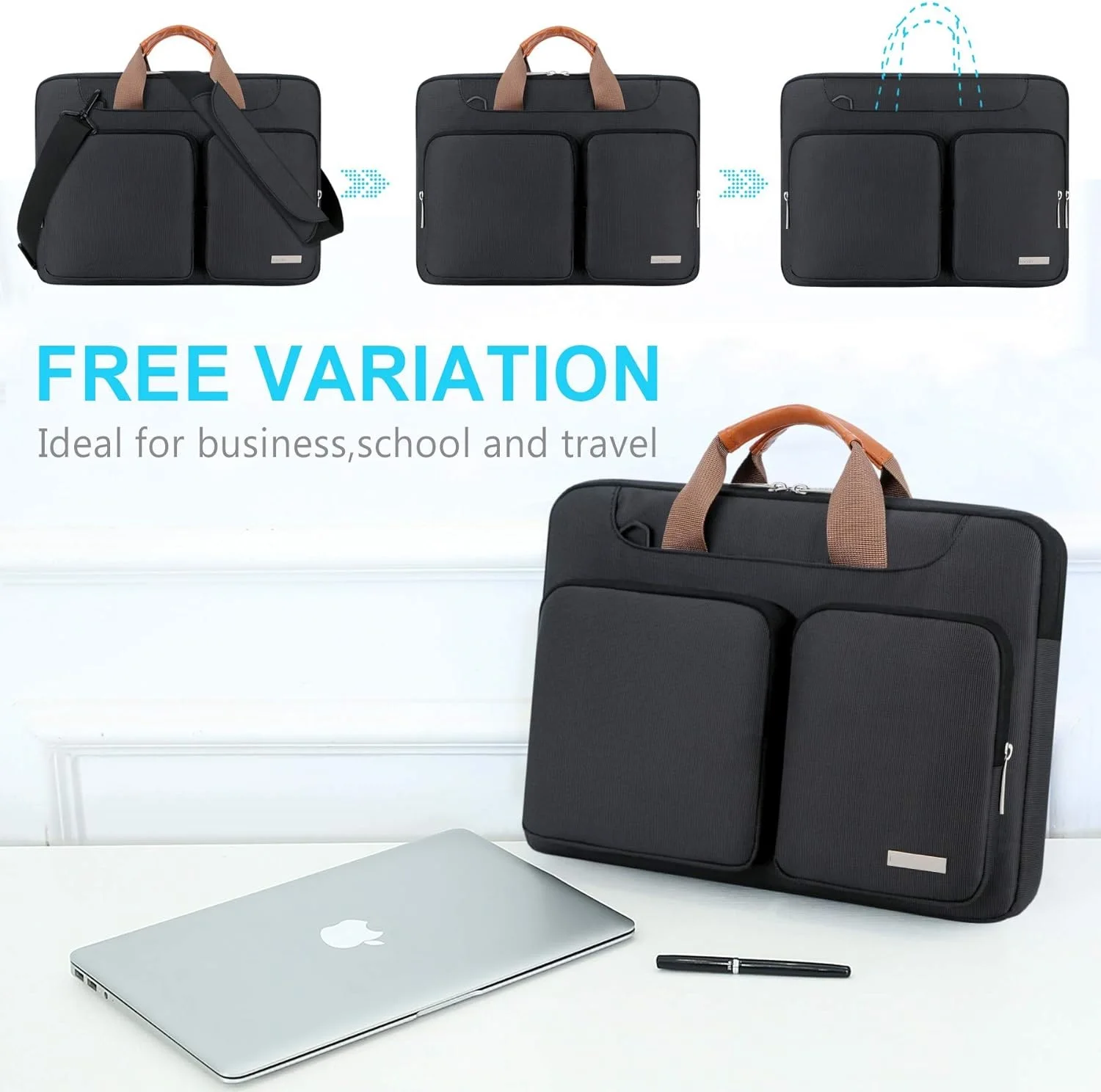 product customize computer shoulder handle bag business briefcase with shoulder strap 13 14 15 16 inch computer bag office computer bag-30