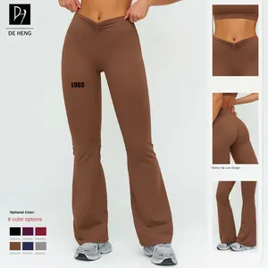 Custom New Gym Clothing Women Flare Pants Ropa Deportiva Mujer Workout Legging Push up Mujer Women's High Waist Flare Leggings