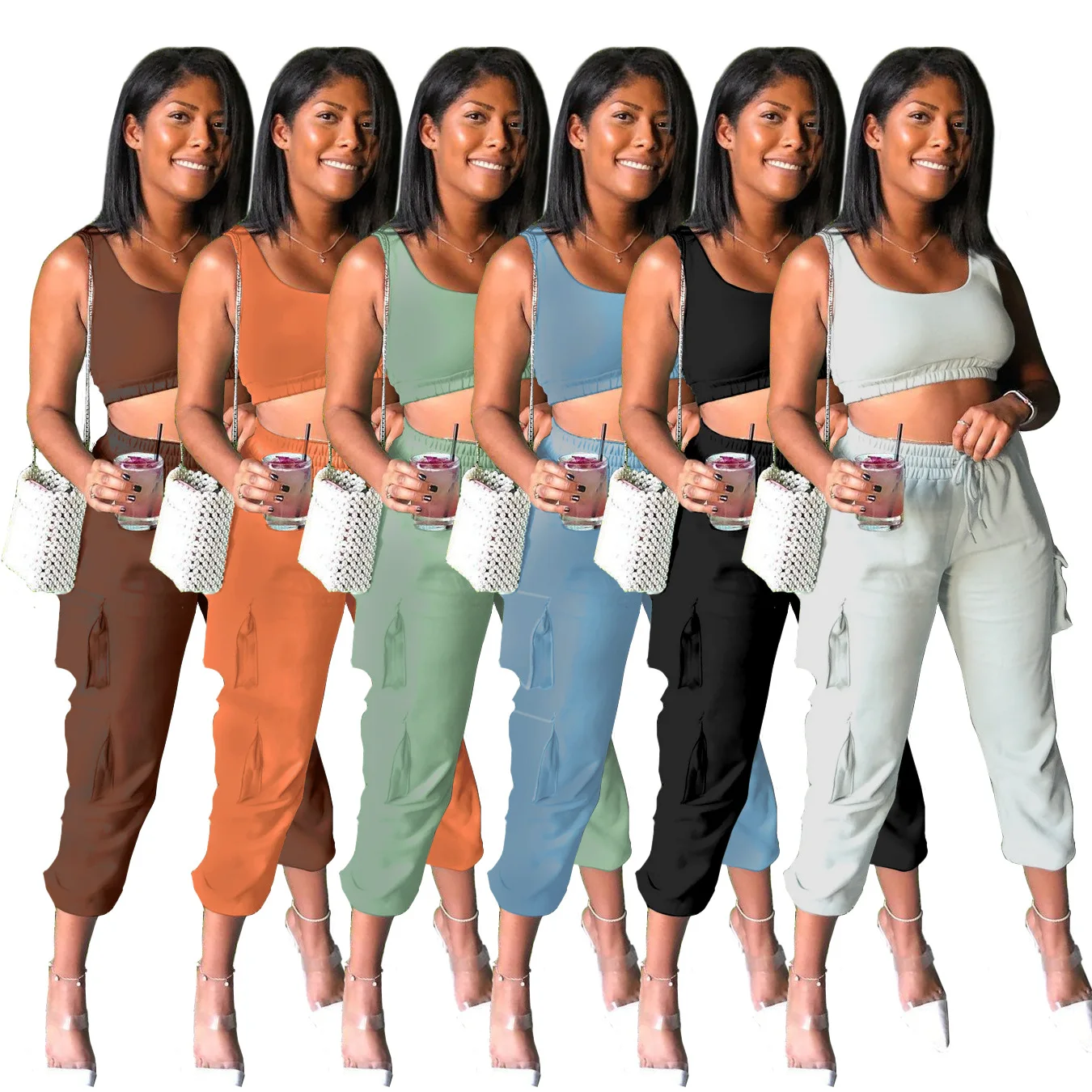 
Новейшая мода, однотонный Повседневный Карманный Комплект для йоги, женские костюмы для бега 