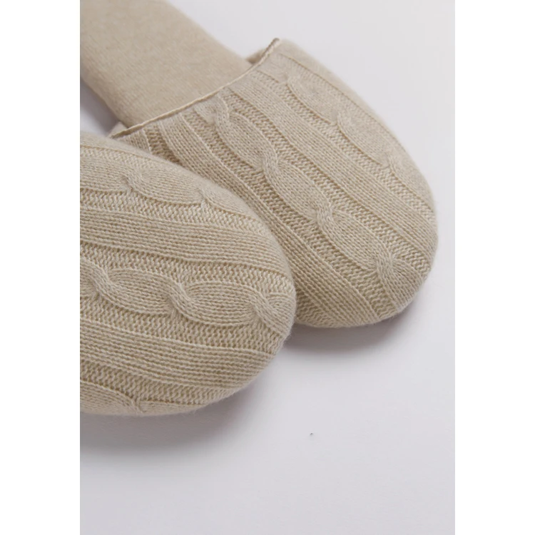 Осенние домашние кашемировые тапочки с деревянным полом теплая вязаная