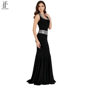 Custom New Fashionable and Elegant Women Evening Dress with Backless Sequin Spliced Long Party Dress for Women