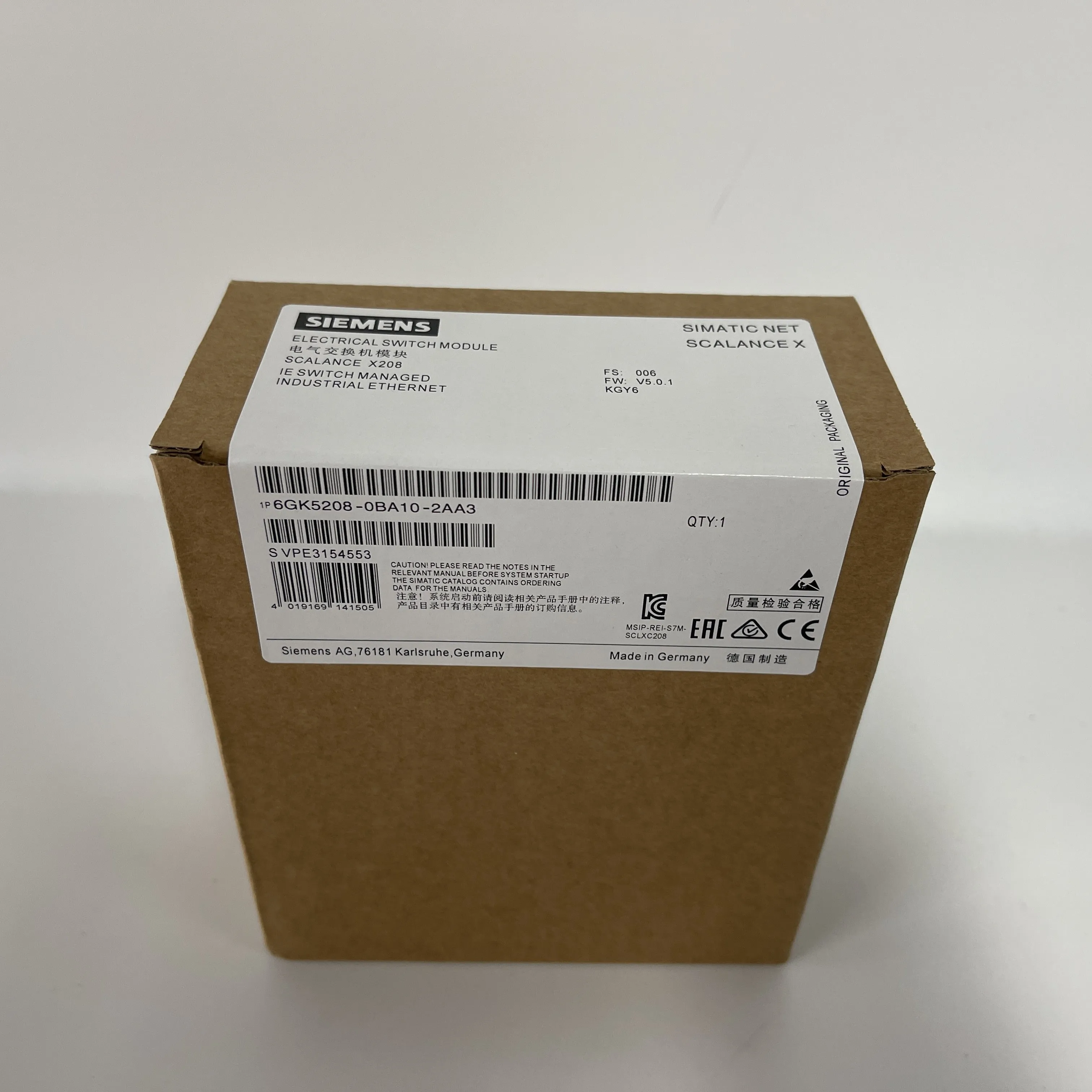 Siemens Industrial Ethernet Switch 6GK5208-0BA10-2AA3 Siemens Industrial Ethernet Switch 6GK5208-0BA10-2AA3