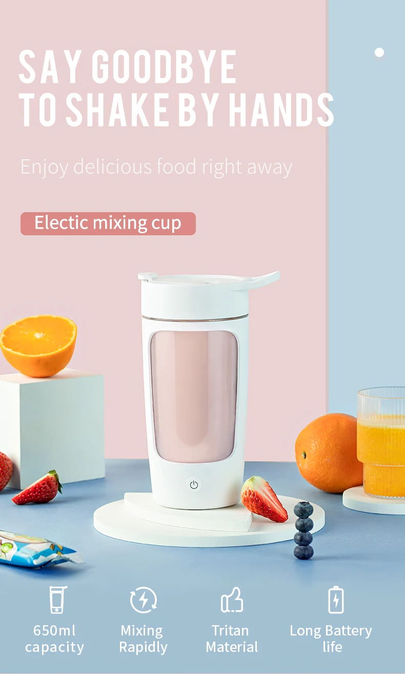 650ml Electric Bottle Mixer Protein Fruit Shake Electric Portable