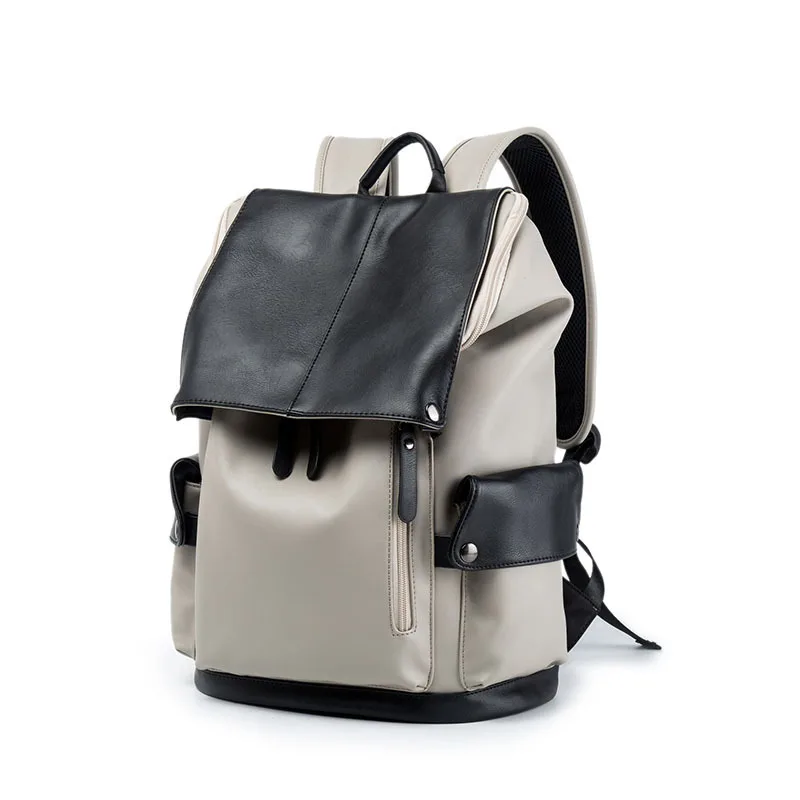 New Tiding Waterproof Soft Running Intelligent Backpack Vintage Leather for Men