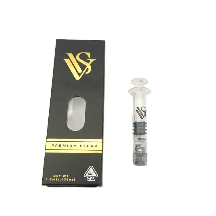vvs custom logo packaging 1ml luer lock  thc cbd oil distillate glass syringe
