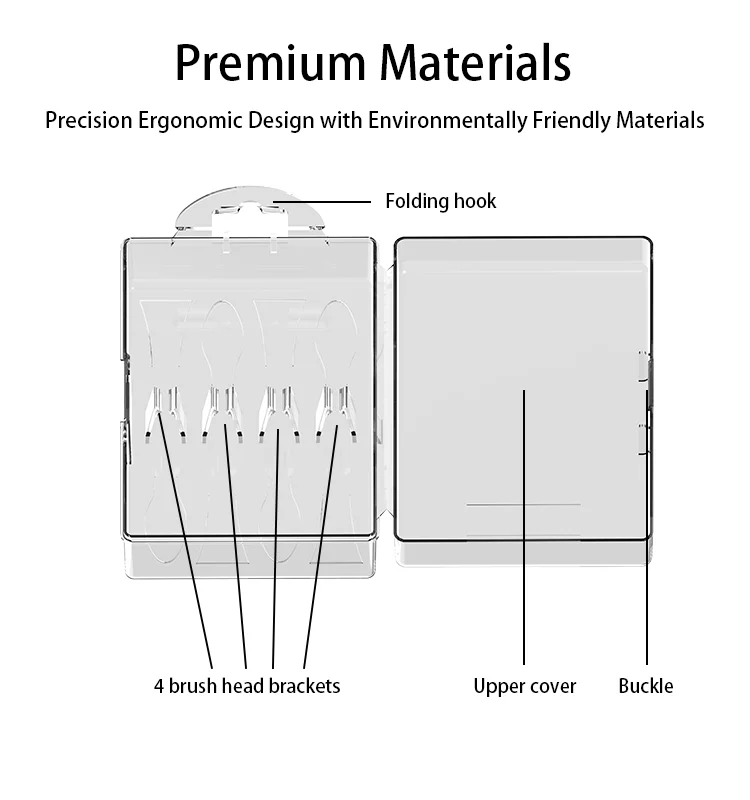 Wholesale cheap Plastic Transparent Portable Travel Electric Toothbrush Heads Storage Box Product Electric Toothbrush Heads Case factory