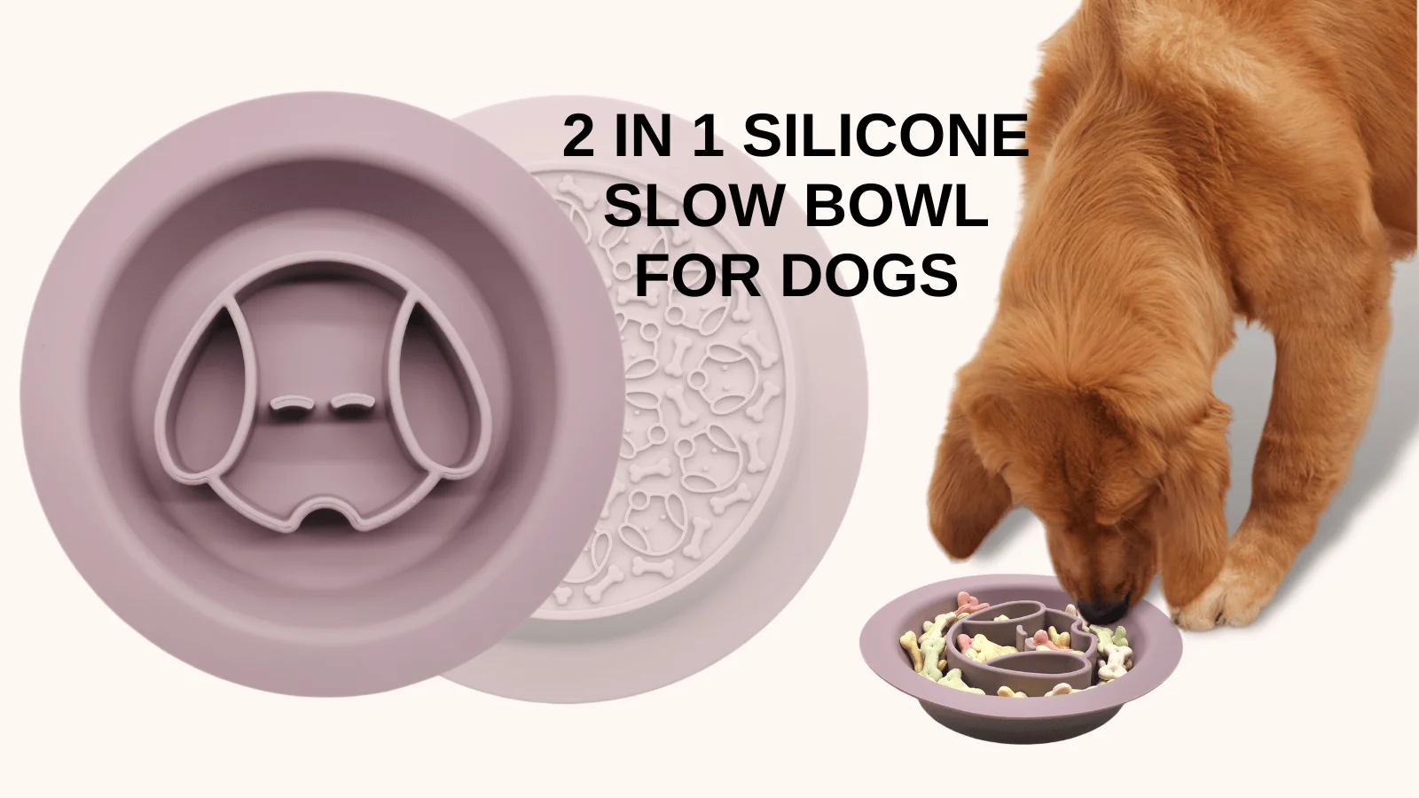 Modern Silicone Pet Slow Eating Dog Bowl Lick Mat 2 In 1 Non-slip ...