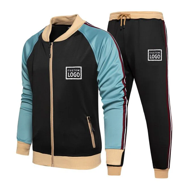 Wholesale Bulk Cheap 2 Piece Set Tracksuits Plain Men Fitted Sportswear
