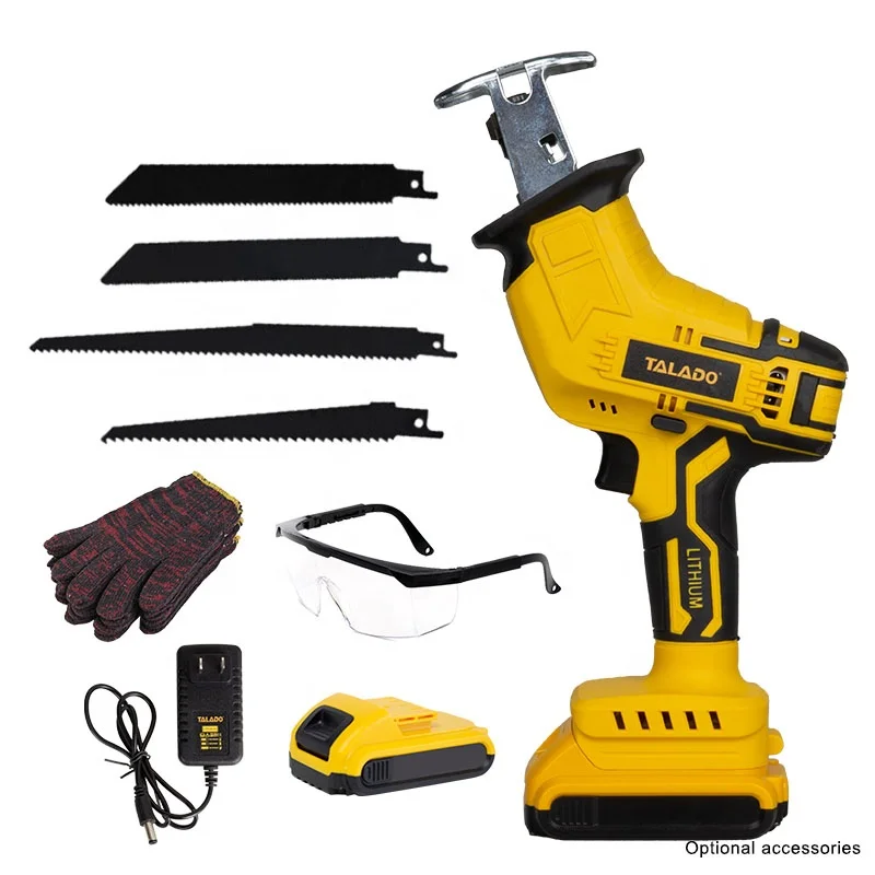 TALADO 20V Cordless Reciprocating Mini Saw With Blade Wood Metal Cutting Machine Portable Electric Saber Saw