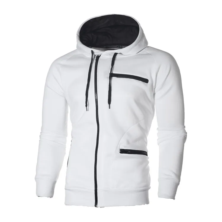 Eco Friendly Men's Hoodie With Two Pockets In White Colour_voghion.com