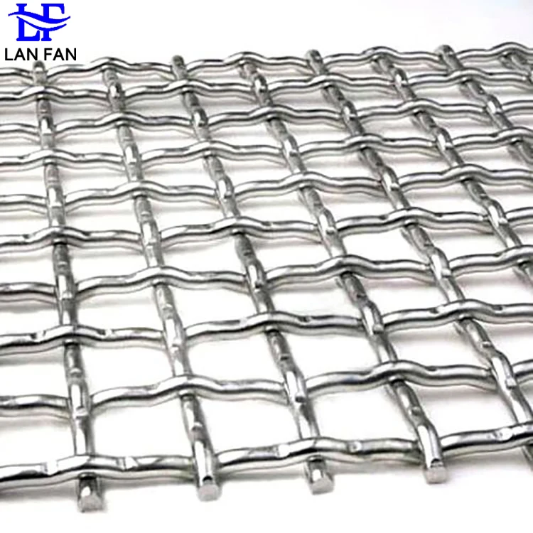 SWG 23 Stainless Steel Crimped Wire Mesh 65mn SS Decorative Curtains Steel Wire Mesh Crimped Wire