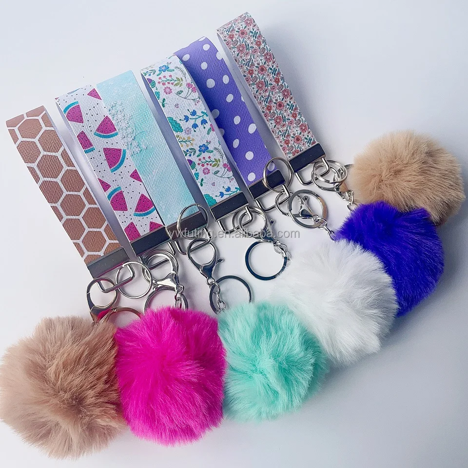 New Fashion In Stock Selfdefense Keychains Pompom Keychain Security