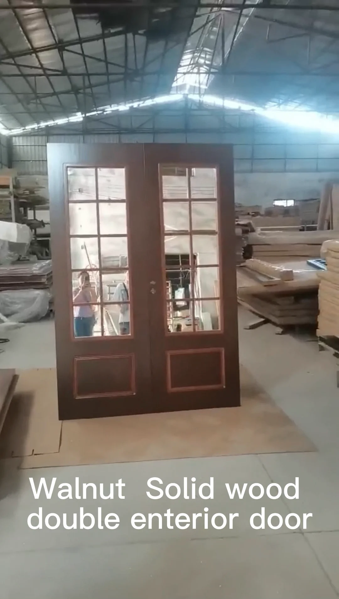 Custom Black Color Villa Exterior Main Door Solid Wood Front Entry Wood Doors Main Entrance