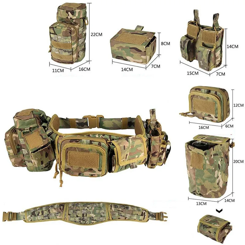 Premium Multi-functional Sport Enthusiasts Hunting Gadget Pouch Waist Adjustable Padded Training Duty Belt Tactical Utility