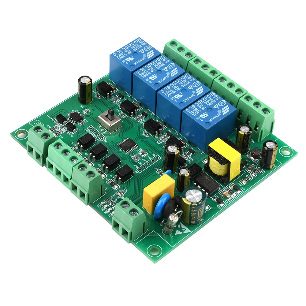 Ac220v Modbus Rtu Four-way Relay Module Isolation Sensor Control Rs485 ...